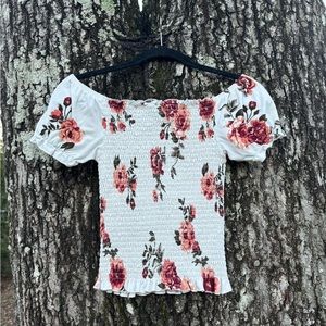 Rue21 extra small, red/pink floral off the shoulder top